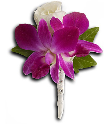 Fresh in Fuchsia Boutonniere from Richardson's Flowers in Medford, NJ